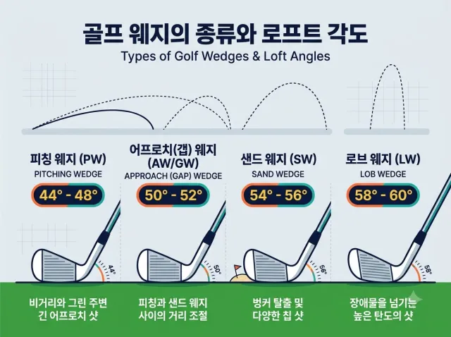골프 웨지 종류에 대한 설명 이미지
