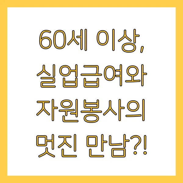 60세 이상 실업급여 구직활동 자원봉사 특강 참여하는 방법은?