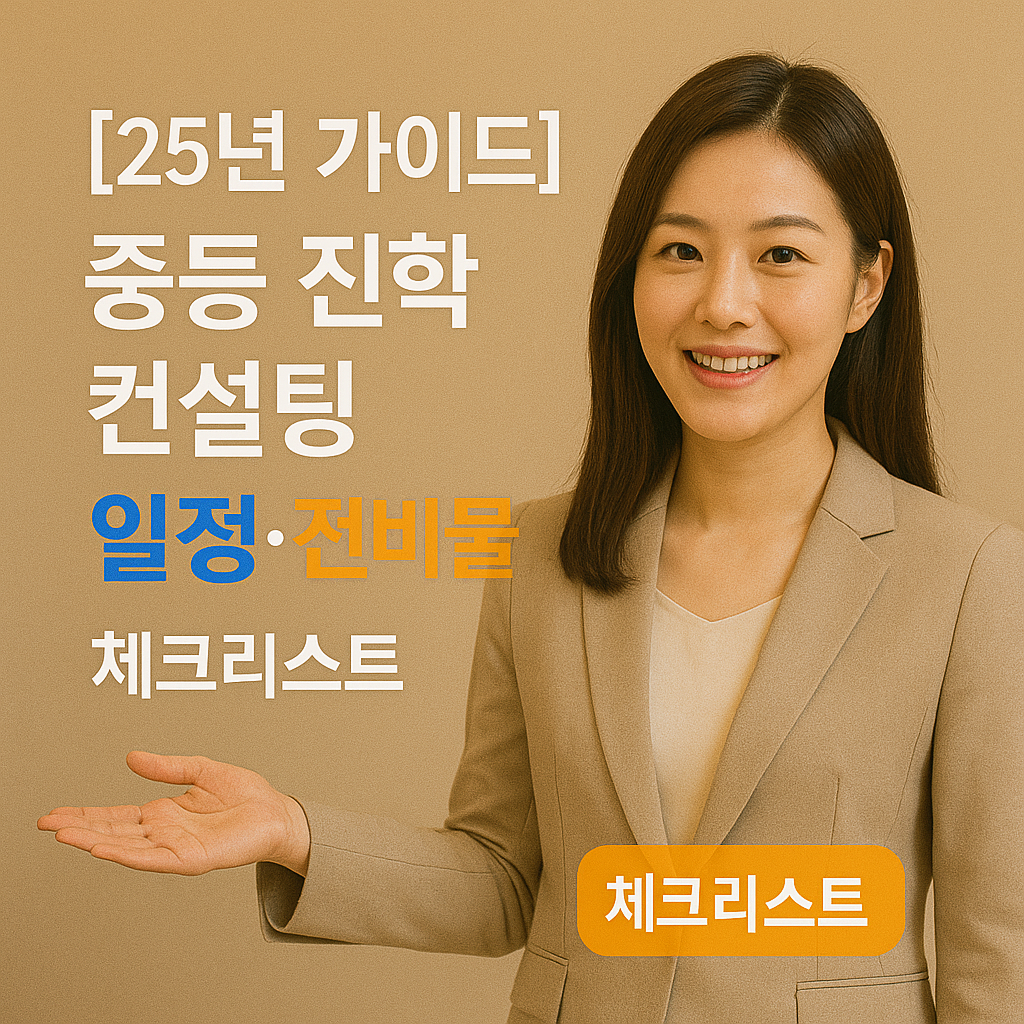 [25년 가이드] 중등 진학 컨설팅 – 일정·준비물 체크리스트