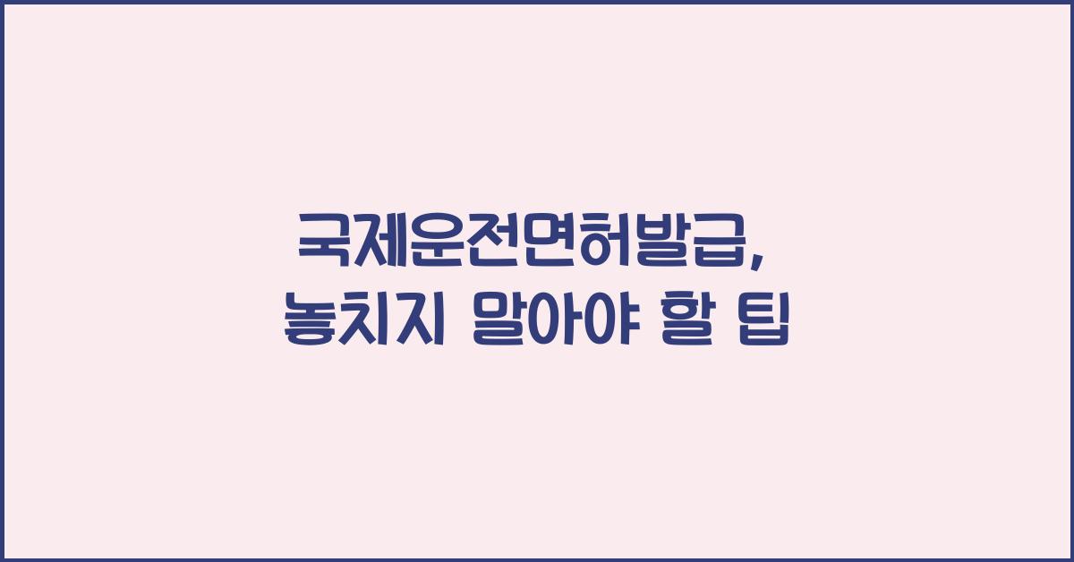 국제운전면허발급