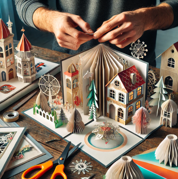 종이를 접고 자르는 작업