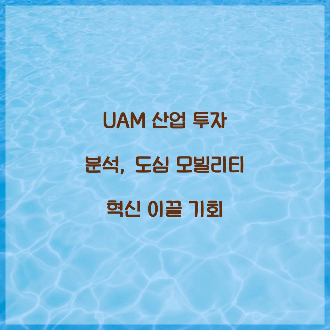 UAM 산업 투자 분석