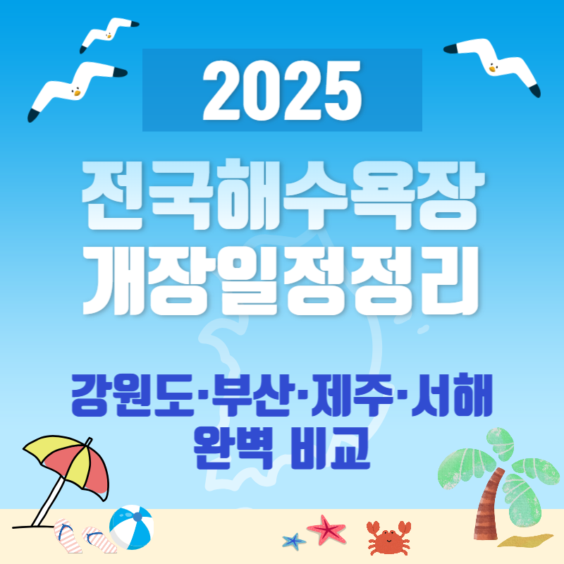 전국 해수욕장 개장일 2025, 강원&middot;부산&middot;제주&middot;서해 여름휴가 필독