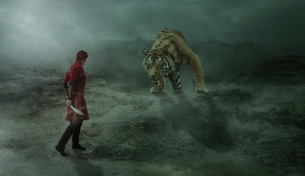 사람-호랑이-결투-용기-목숨