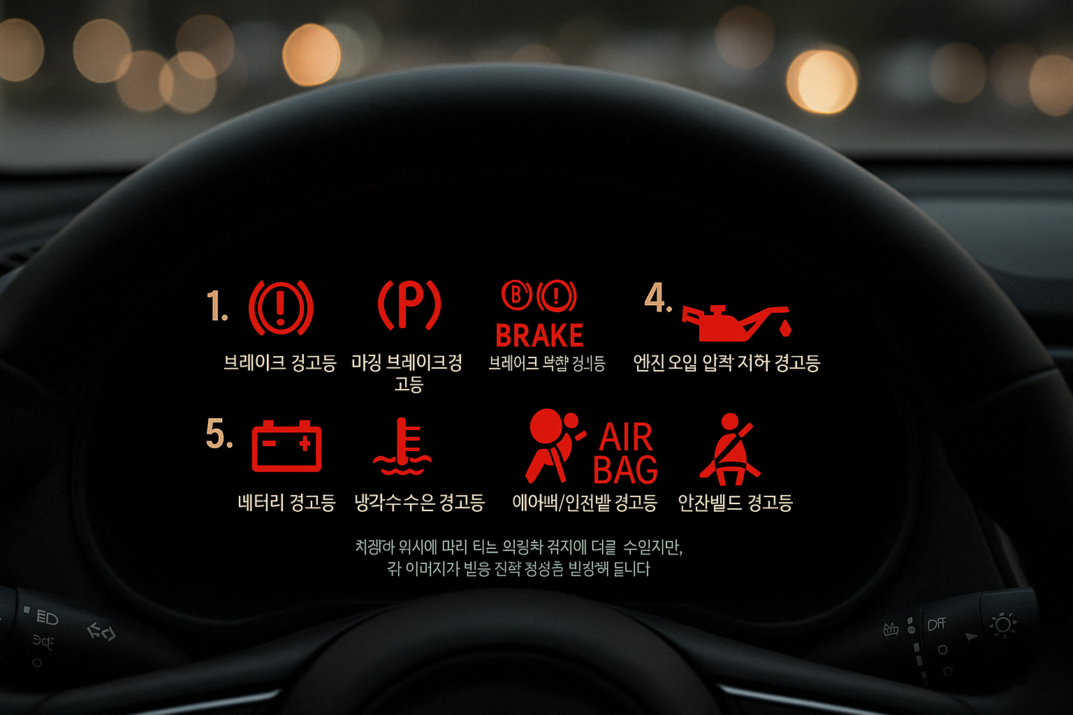 엔진오일 경고등, 엔진 경고등, 차량 경고등 대처법, 오일 부족 증상, 오일 센서 불량, 차량 오작동 경고, 체크엔진등, 엔진오일 경고 의미, 운전 중 경고등, 자동차 긴급상황, 차량 점검 필요