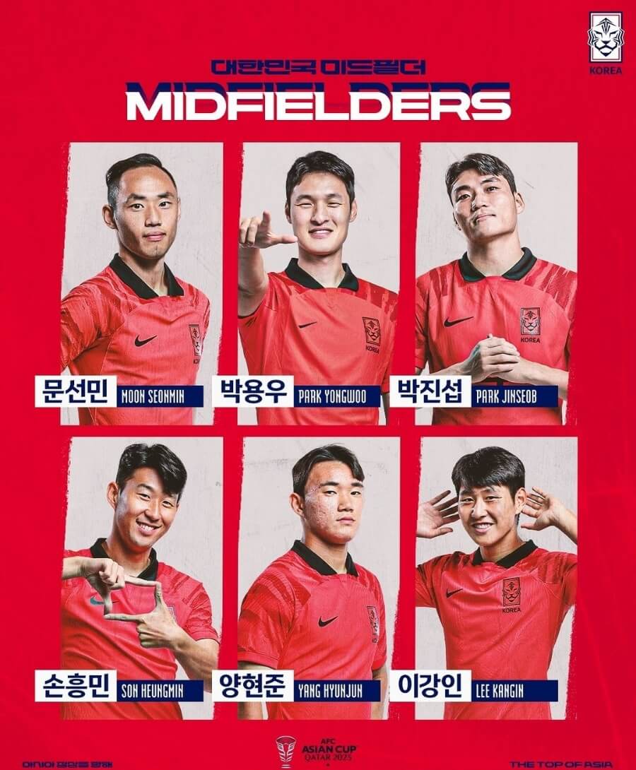 2023 카타르 아시안컵 대표팀 미드필더 명단