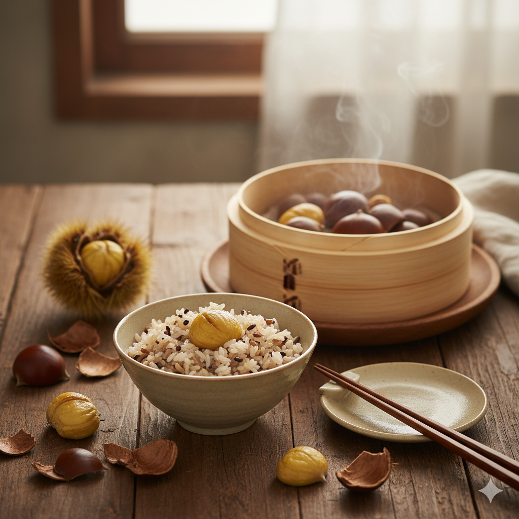 찐 밤과 잡곡밥