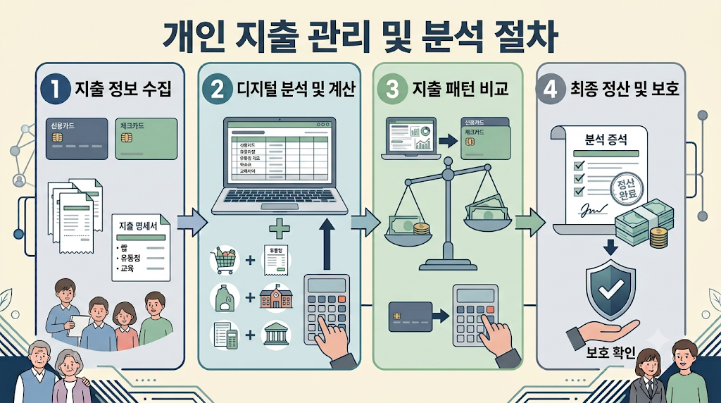 연말정산 전 카드 사용내역과 공제 가능 금액을 확인하는 모습