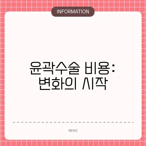윤곽수술 비용: 변화의 시작