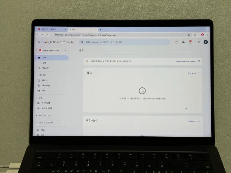 구글 서치콘솔 개요 화면 사진