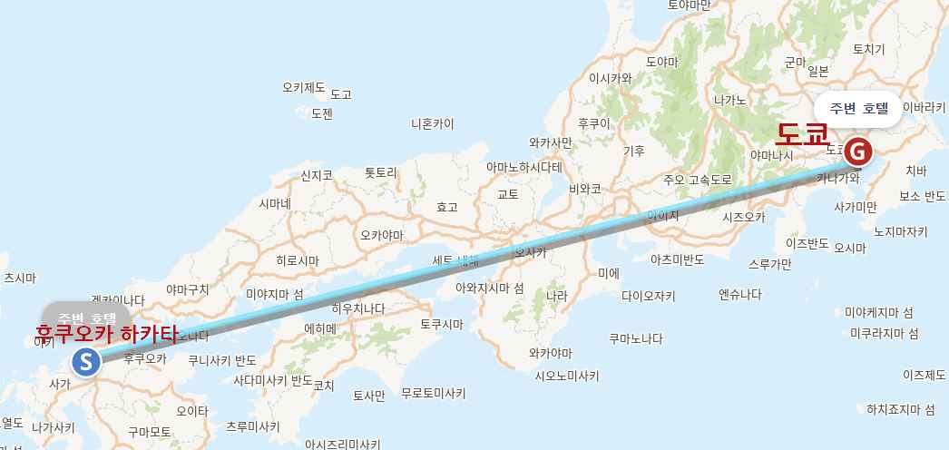 후쿠오카-도쿄-거리