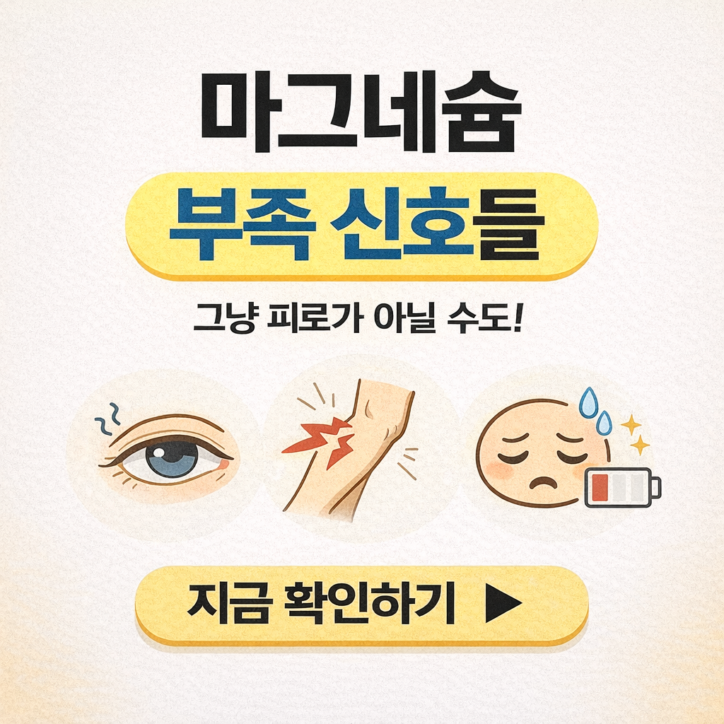 마그네슘 부족하면 나타나는 신호들, 그냥 피로가 아닐 수 있어요