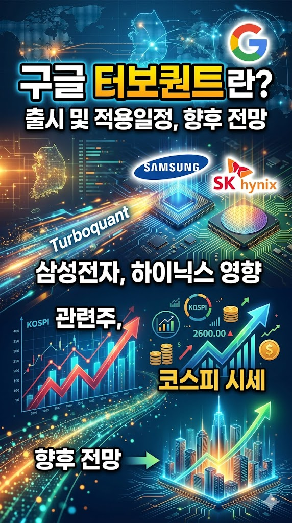 구글 터보퀀트 란? 삼성전자, 하이닉스 영향, 관련주, 코스피 시세, 터보퀀트 출시 및 적용일정, 향후 전망