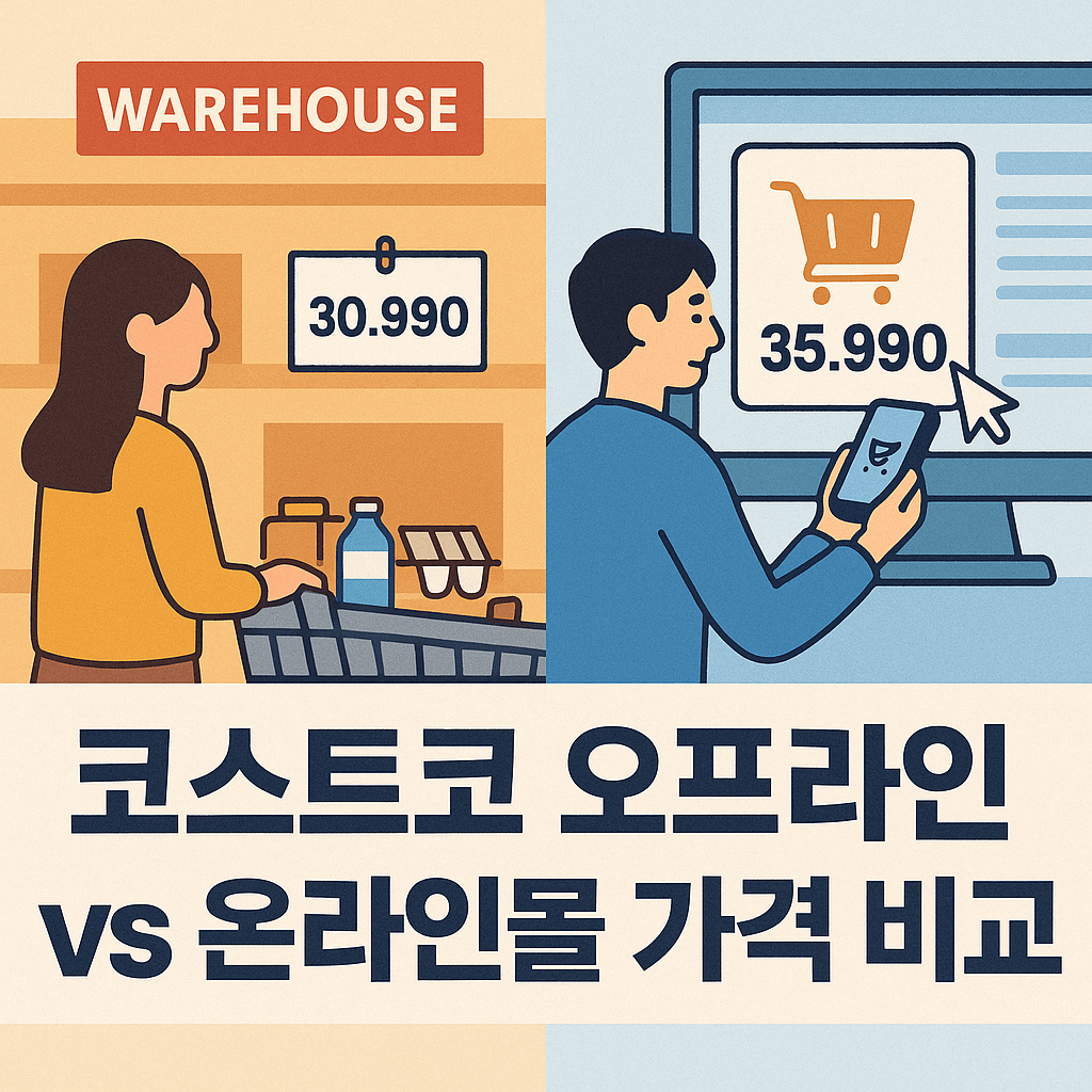 코스트코 오프라인 매장 vs 온라인몰 가격 비교 관련 사진