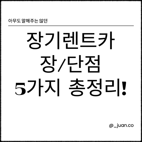 장기렌트카 장점 및 단점