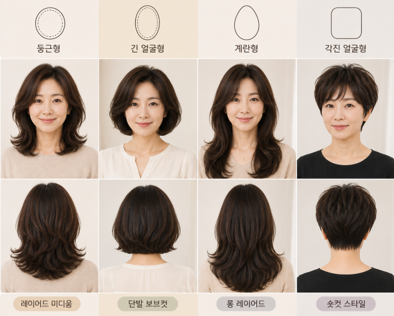 얼굴형별 헤어스타일 추천