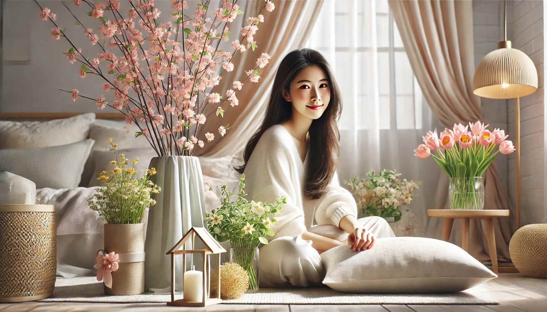 봄맞이 인테리어 하는 사람