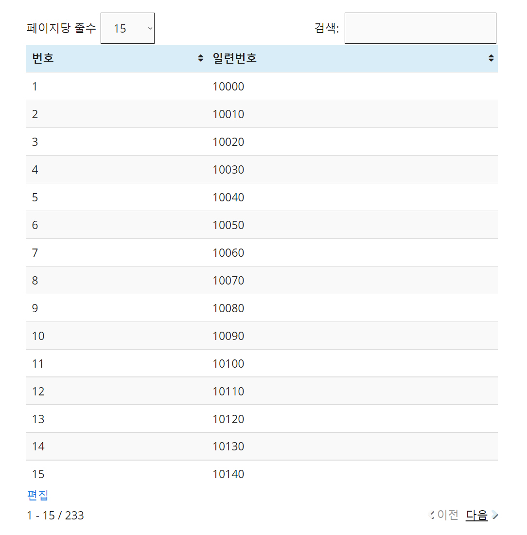 응용: 워드프레스 TablePress 플러그인으로 만든 표의 페이지네이션 필터 항목 개수 재설정하기