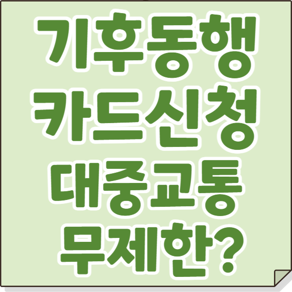 기후동행카드 신청 대중교통 무제한?