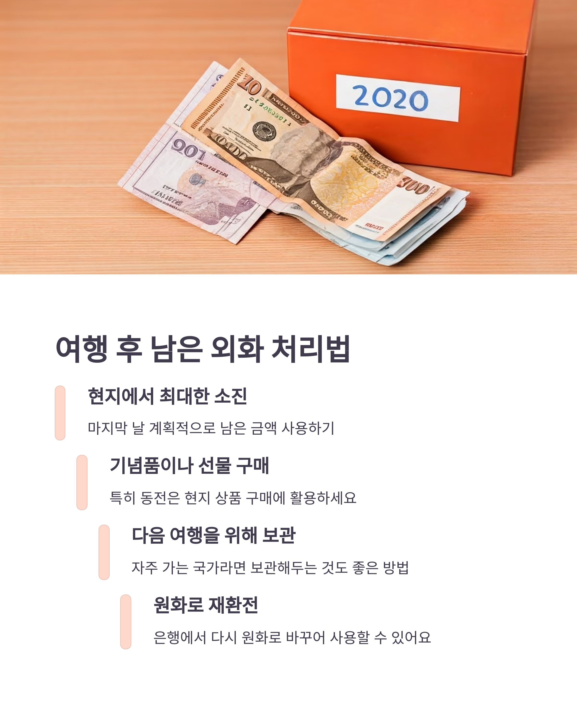 여행 후 남은 외화 처리법