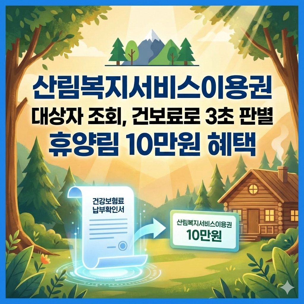 산림복지서비스이용권 대상자 조회 건보료 납부확인서로 3초 해결