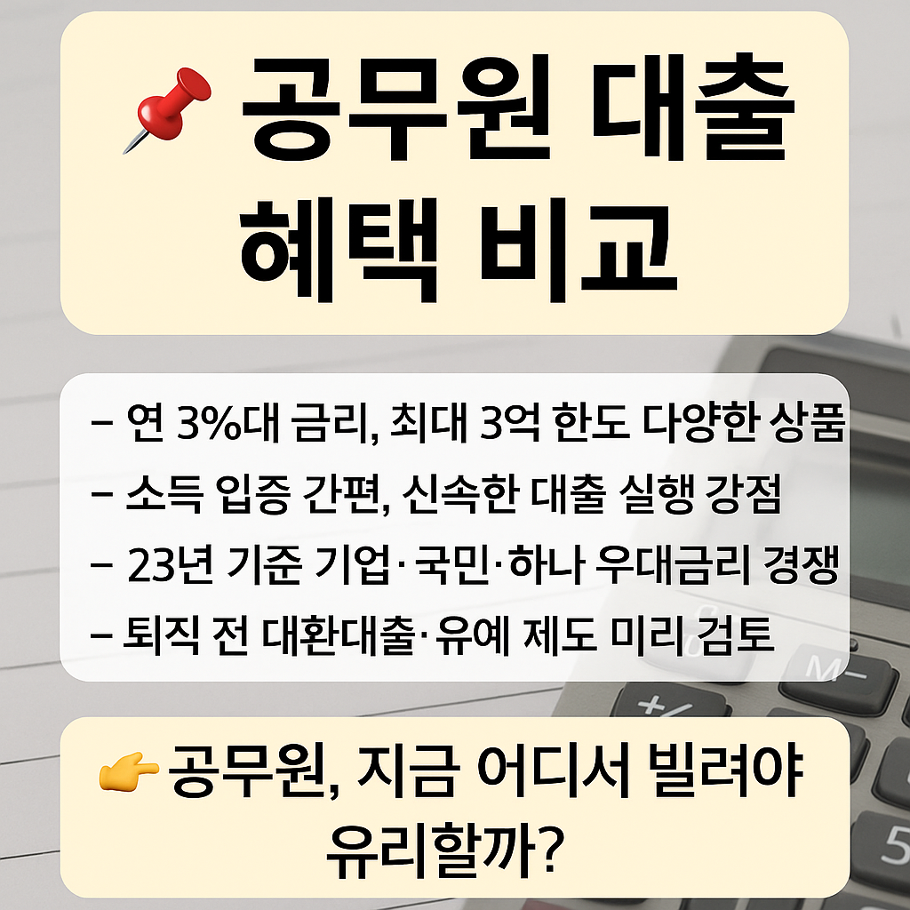 공무원 대출 혜택 비교