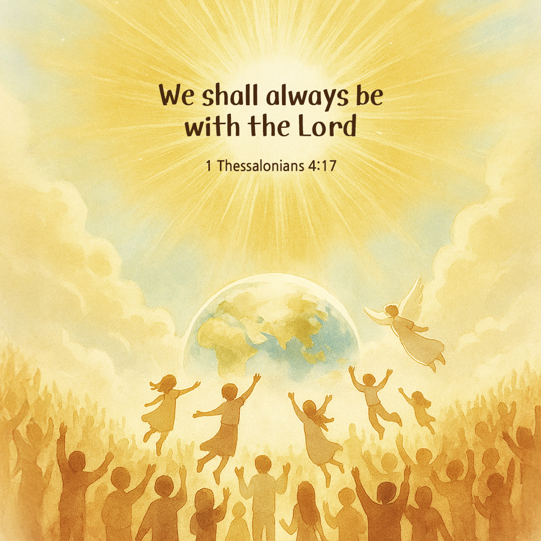 We shall always be with the Lord. (1 Thessalonians 4:17) by pieonane Daily Bible quote image