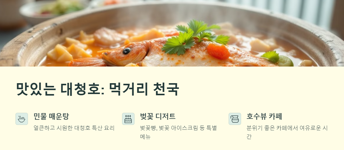 대청호 벚꽃축제 일정 맛집 가이드