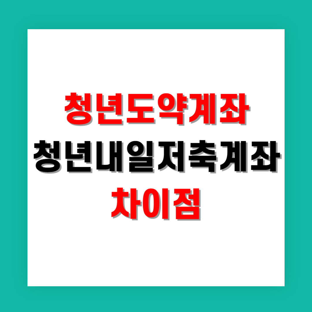청년도약계좌와 청년내일저축계좌 차이점은 무엇일까