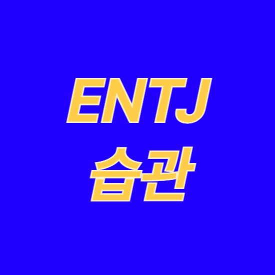 ENTJ 습관