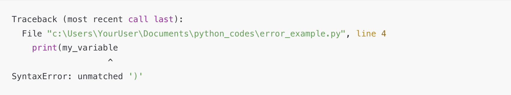 파이썬 오류 예시