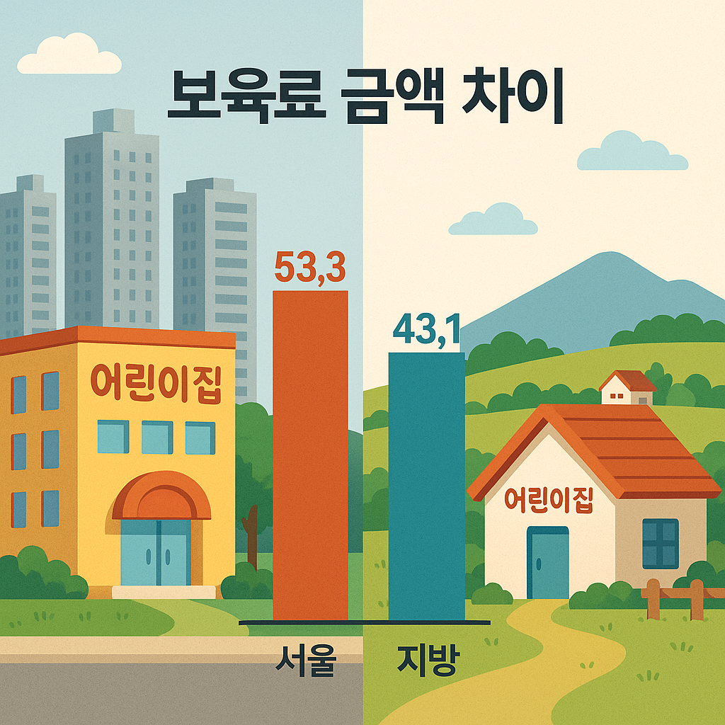 서울과 지방 보육료 차이 시각화