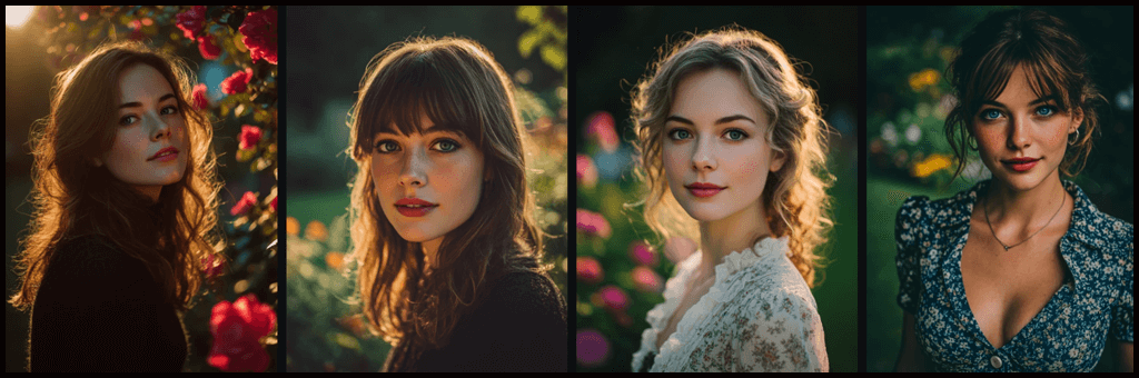 감성 변화 실험,기본 프롬프트 구조로 생성한 인물 이미지_Midjourney