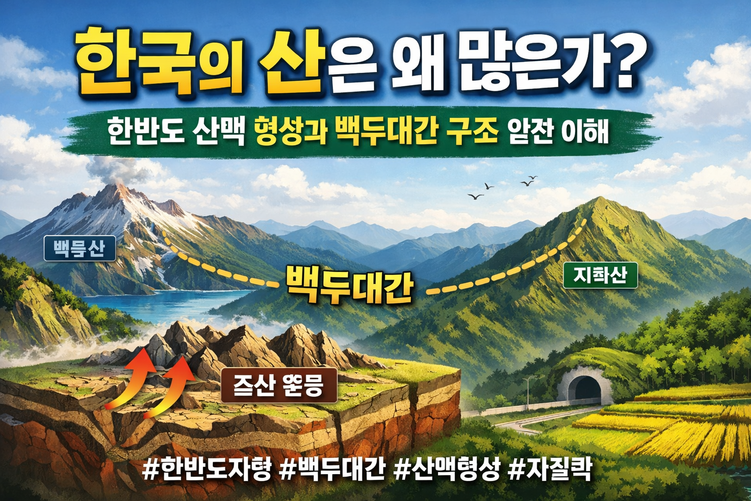 한국의 산은 왜 많은가 한반도 산맥 형성과 백두대간 구조 완전 이해