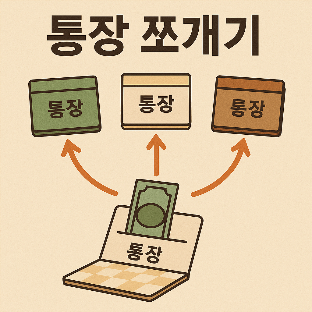 &ldquo;고정지출&middot;생활비&middot;저축&middot;비상금으로 나눈 4통장 관리법 다이어그램&rdquo; &ldquo;통장 쪼개기 방법을 보여주는 예산 분배 이미지&rdquo; &ldquo;여러 개의 통장으로 돈을 분리하는 재테크 구조도&rdquo; &ldquo;개념적으로 설명한 통장 쪼개기와 월급 자동 배분 시스템 이미지&rdquo; &ldquo;4통장 재테크 전략을 시각화한 금융 관리 그림&rdquo;