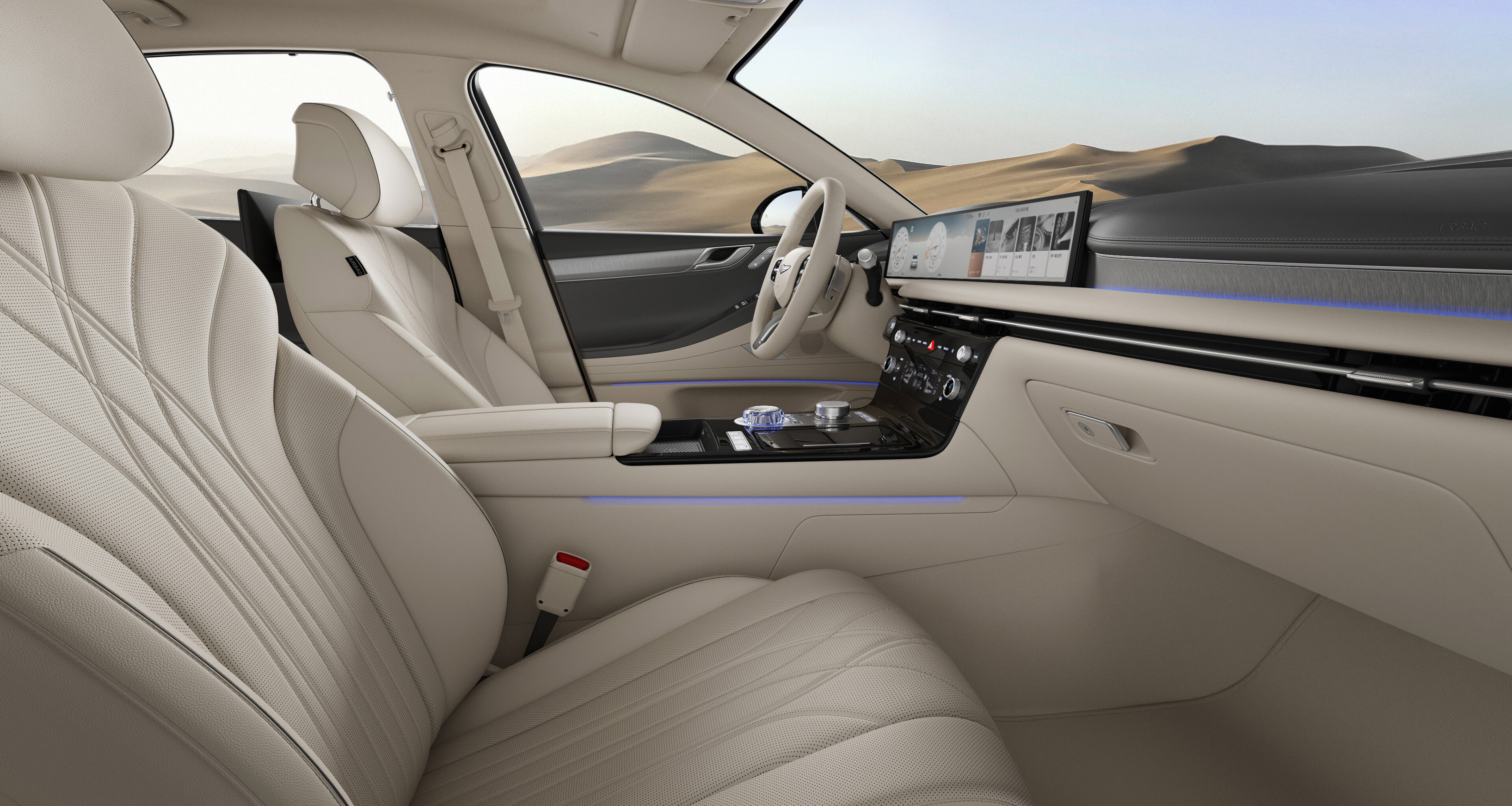 G80 실내디자인 색상비교 - 시그니쳐 디자인 셀렉션 I 애쉬 그레이/바닐라 베이지 투톤