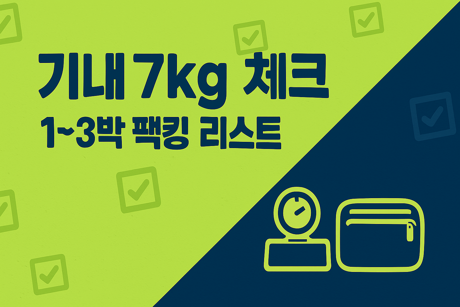기내 7kg 체크 - 1~3박 팩킹 리스트