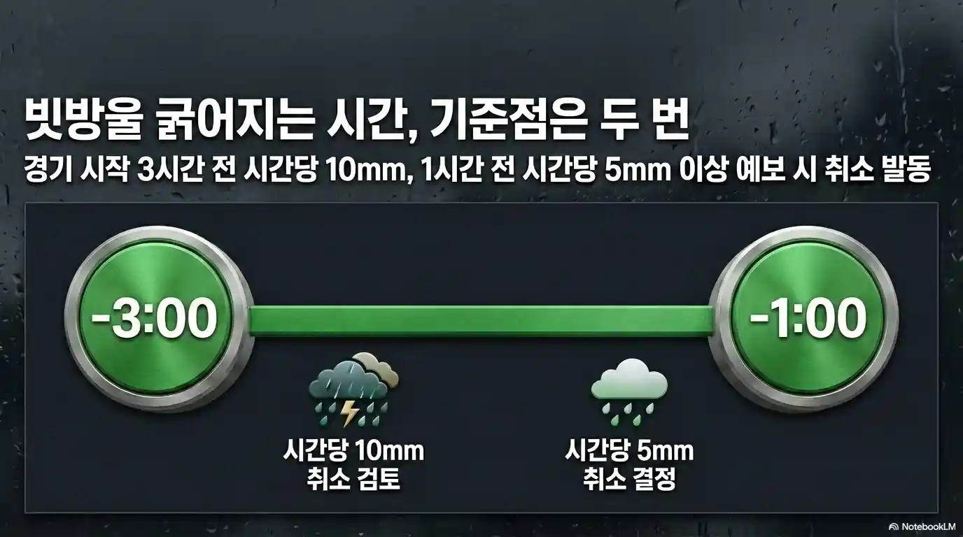 프로야구 우천 취소 기준 강수량