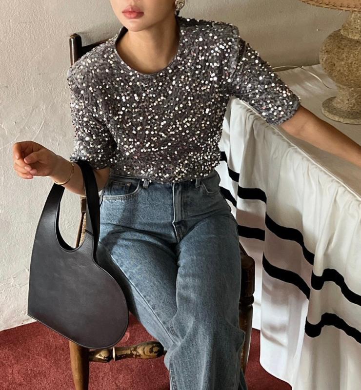 살롱드매그 벨벳스팽글티 2color