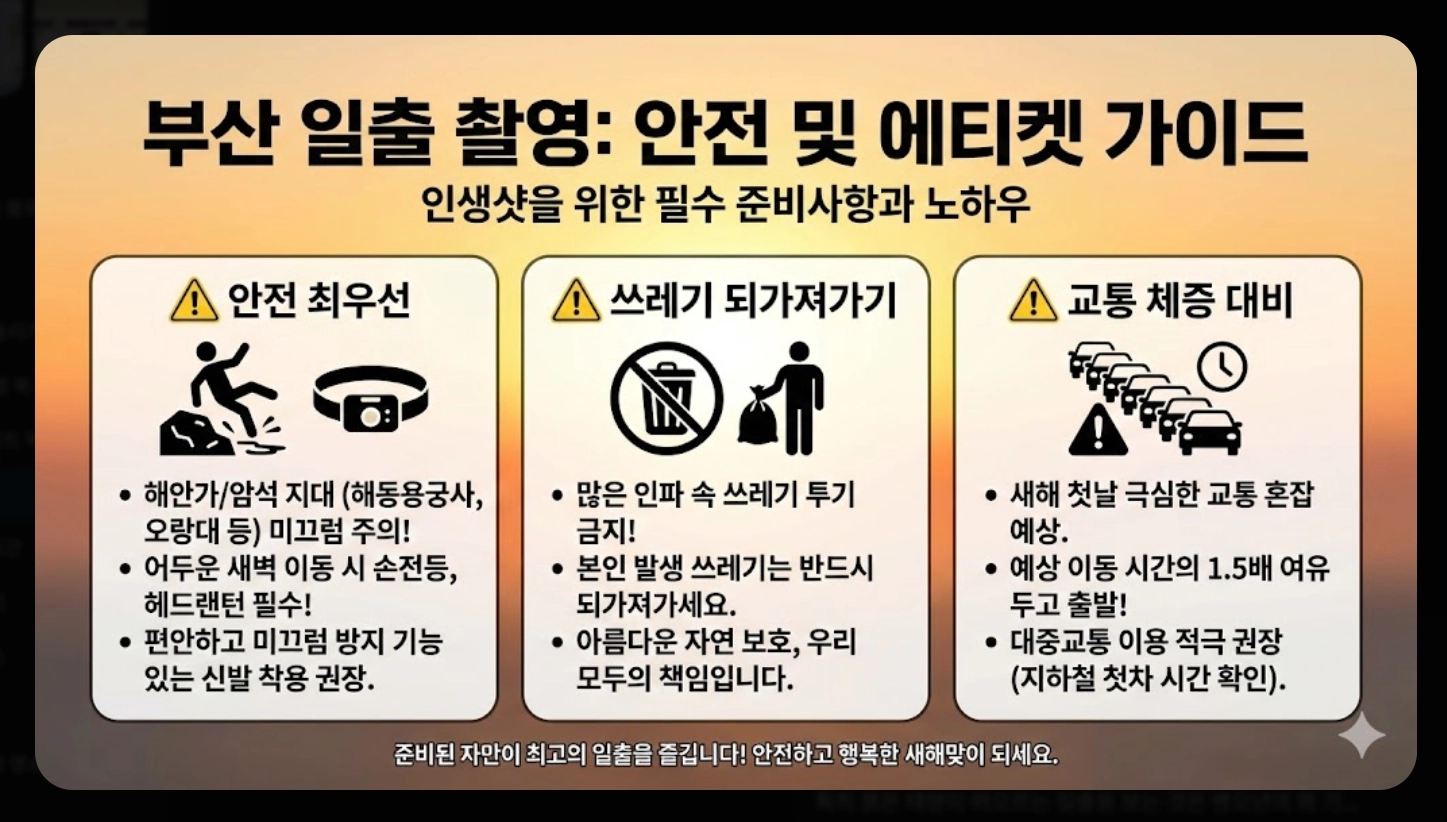 부산 일출 시간 2026 병오년 해돋이 명소 완벽 가이드