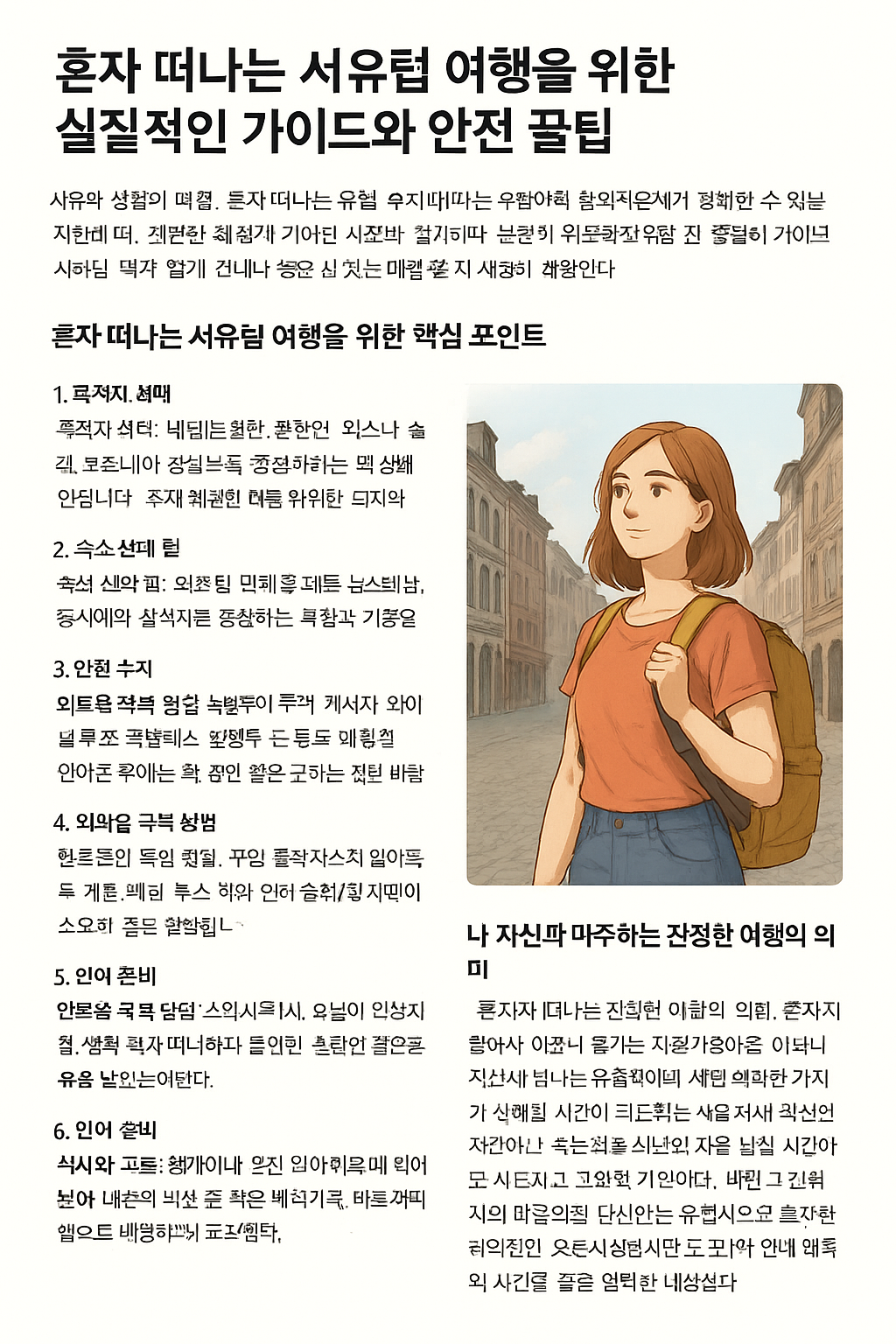 혼자 떠나는 서유럽 여행을 위한 실질적인 가이드