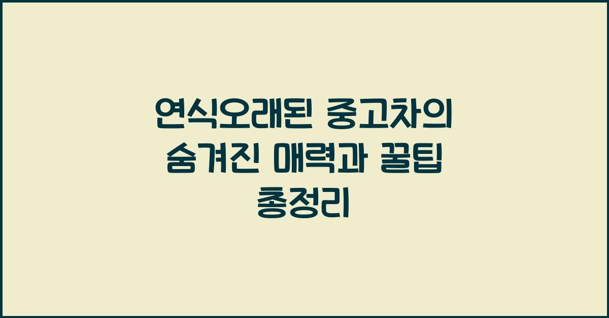 연식오래된 중고차
