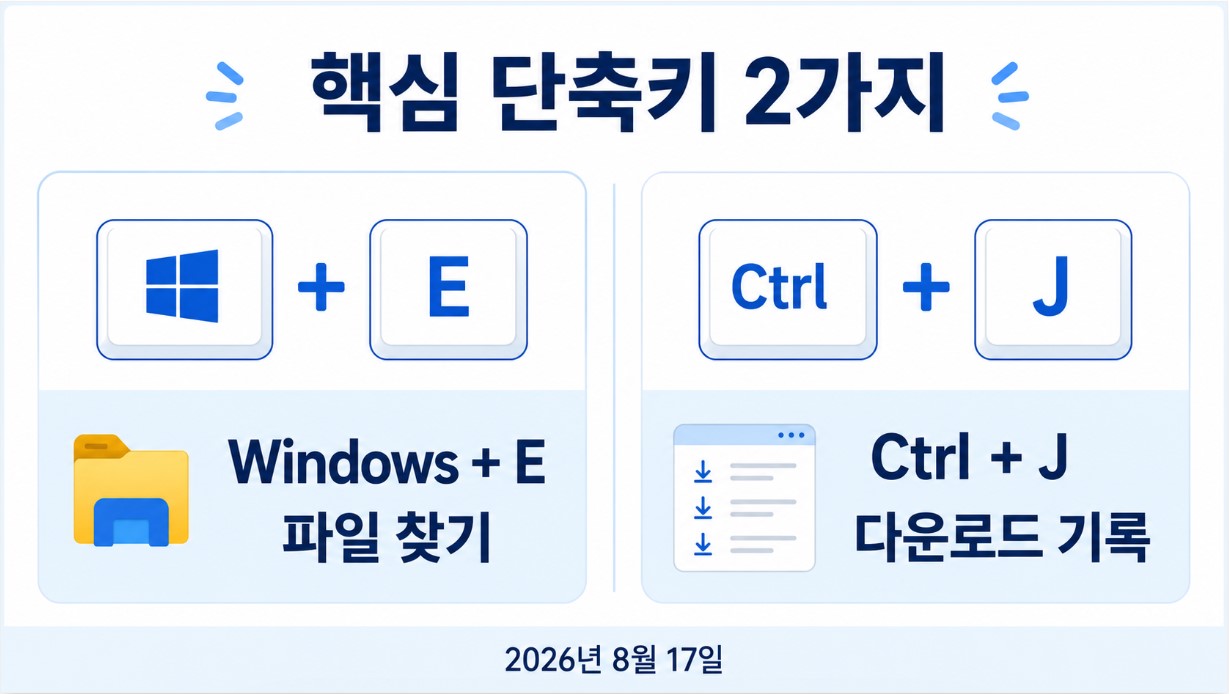 윈도우 다운로드 찾기 단축키 2가지