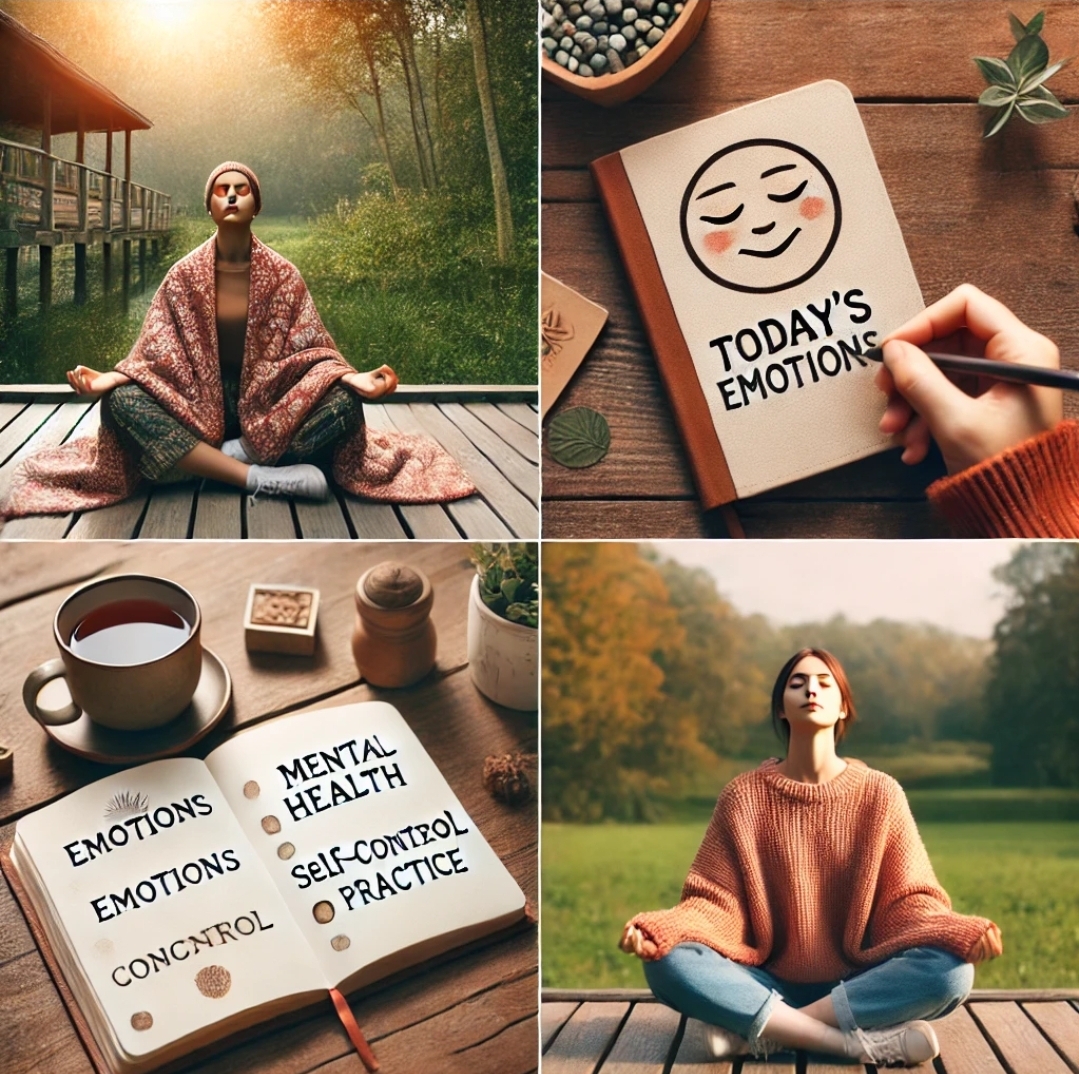 감정을 다스리고 마음 건강을 위한 실천을 표현한 이미지