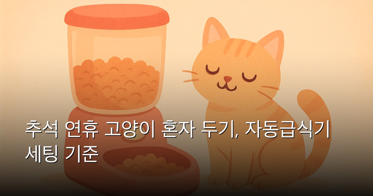 추석 연휴 고양이 혼자 두기, 자동급식기 세팅 기준