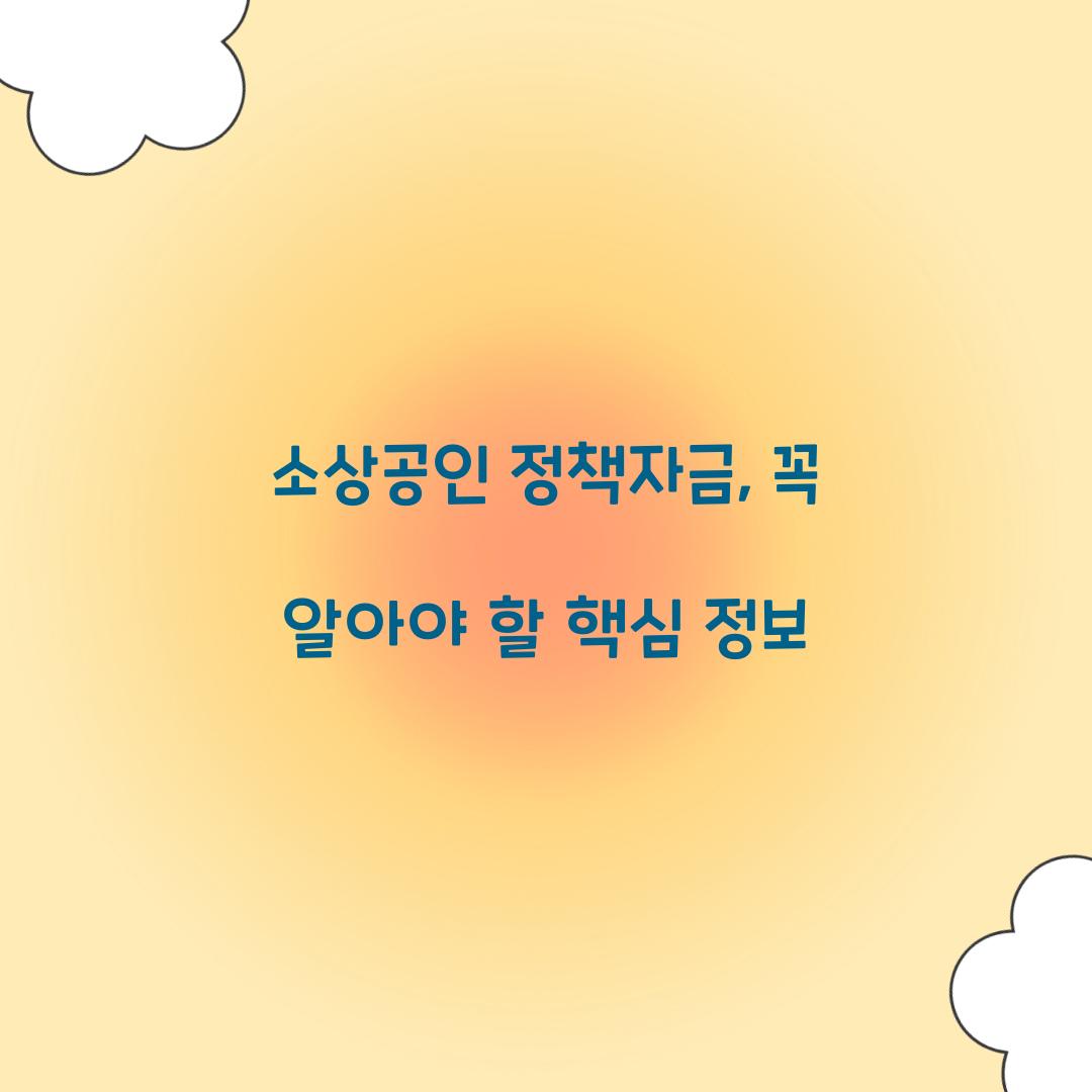 소상공인 정책자금