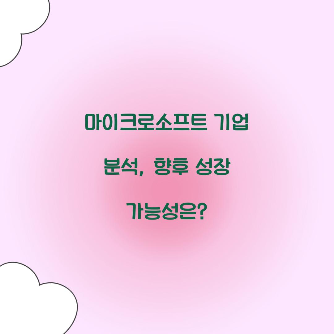 마이크로소프트 기업 분석