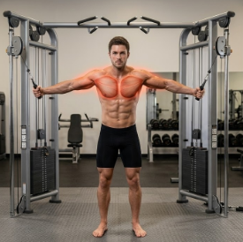 케이블 크로스오버 이완 자세