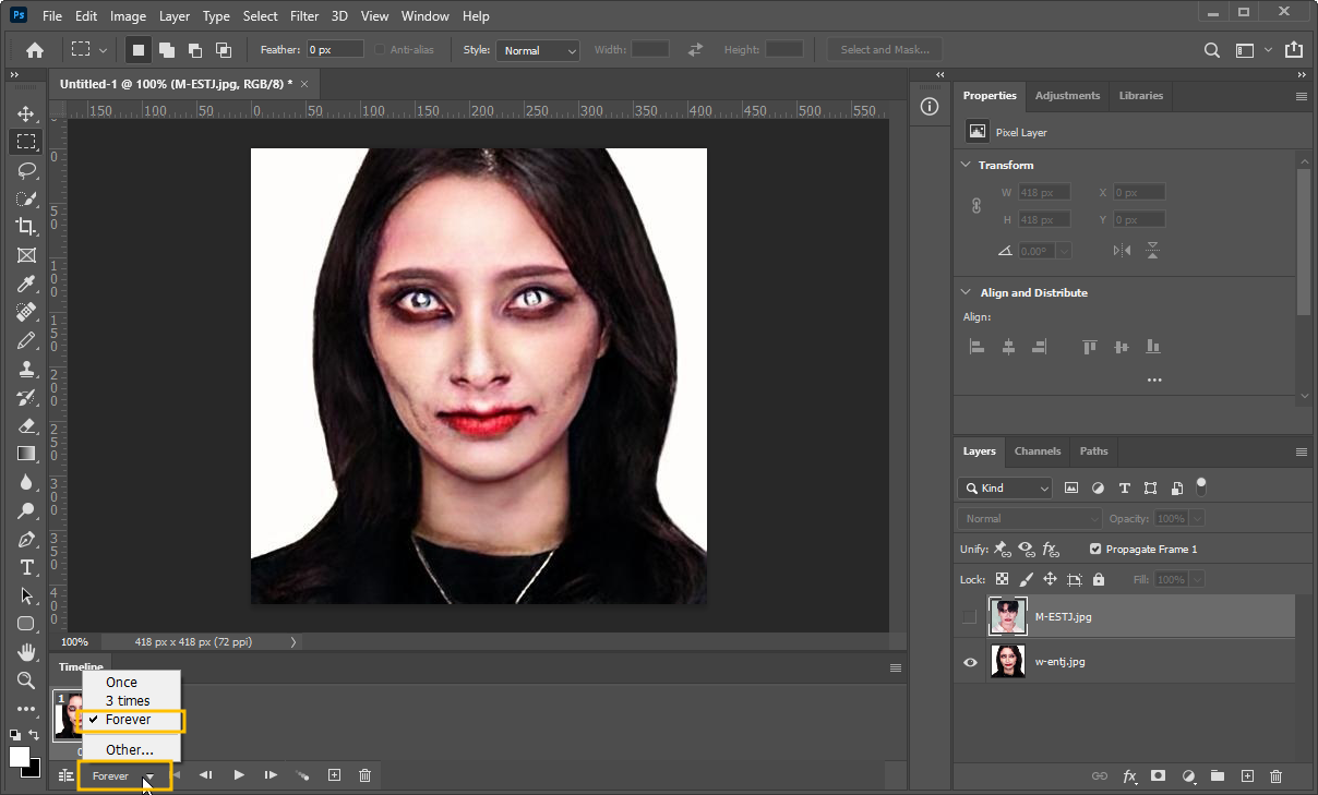 Forever는-애니메이션을-무한-반복합니다.