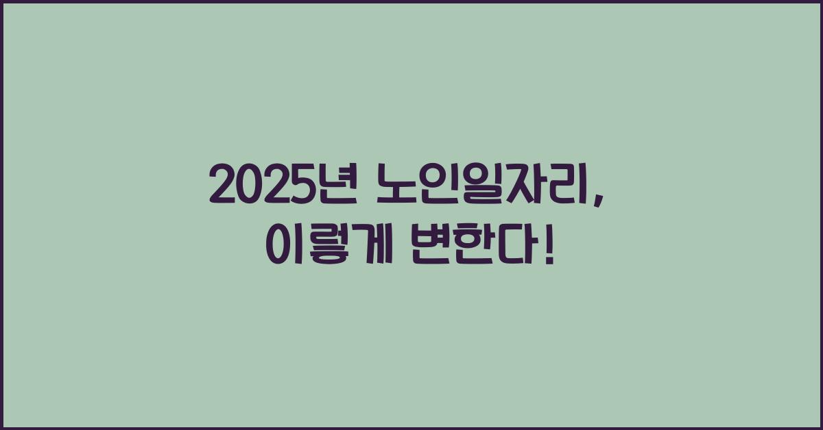 2025년 노인일자리